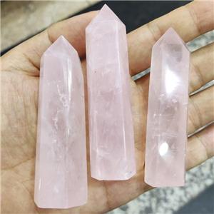 Natural Pink Rose Quartz Tower Undrilled, approx 20-90mm