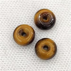 Natural Tiger Eye Stone Donut Pendant, approx 16mm