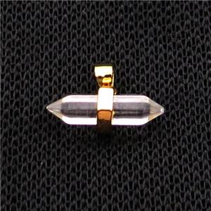 Clear Quartz Bullet Pendant Gold Plated, approx 4-16mm