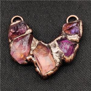 Fluorite Pendant Antique Red 2loops, approx 15mm, 30-60mm