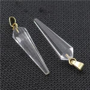 Clear Crystal Quartz Pendulum Pendant, approx 8-30mm