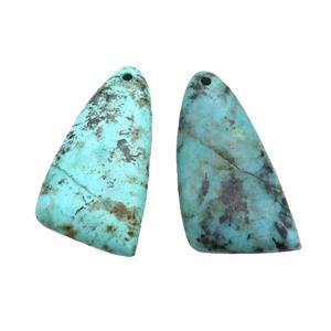Natural Green African Turquoise Triangle Pendant, approx 20-40mm