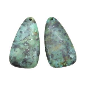 Natural Green African Turquoise Teardrop Pendant, approx 20-40mm