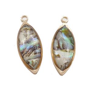 Abalone Shell Horse-eye Pendant Gold Plated, approx 8-20mm