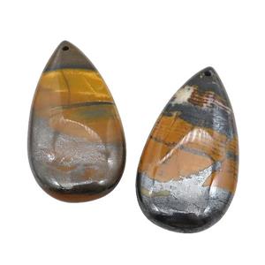 Natural Iron Tiger Eye Stone Pendant Teardrop, approx 20-40mm