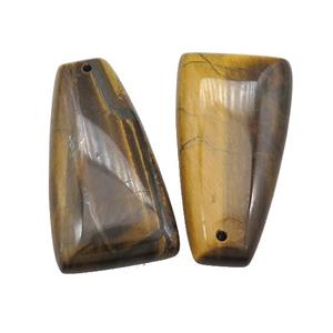 Natural Tiger Eye Stone Trapeziform Pendant, approx 10-40mm