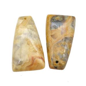 Natural Yellow Crazy Lace Agate Trapeziform Pendant, approx 10-40mm