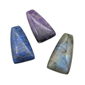 Natural Gemstone Trapeziform Pendant Mixed, approx 10-40mm