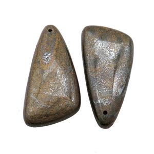 Natural Bronzite Triangle Pendant, approx 20-40mm