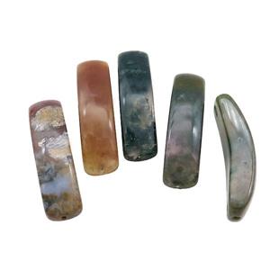 Natural Indian Agate bracelet Connector Curving Multicolor, approx 11-38mm