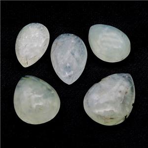 Natural Prehnite Teardrop Pendant Green Nohole Undrilled, approx 23-38mm