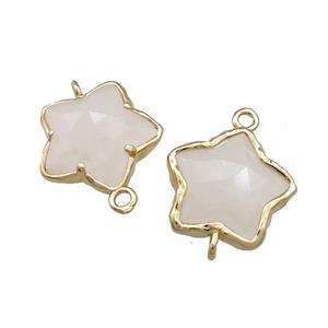 Clear Quartz Flower Connector Gold Plated, approx 17mm