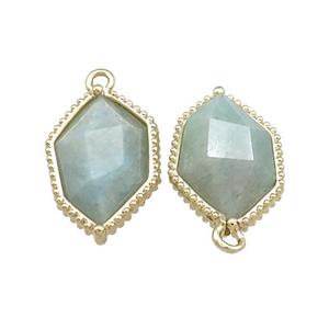 Green Amazonite Prism Pendant Gold Plated, approx 13-18mm
