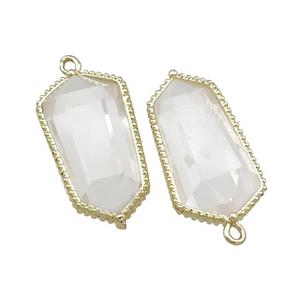 Natural Clear Quartz Prism Pendant Gold Plated, approx 14-25mm