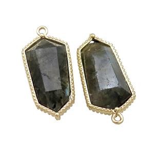Natural Labradorite Prism Pendant Gold Plated, approx 14-25mm
