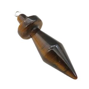 Natural Tiger Eye Stone Pendulum Pendant, approx 13.5-45mm