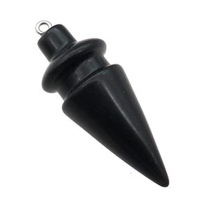 Natural Black Obsidian Pendulum Pendant, approx 17-45mm