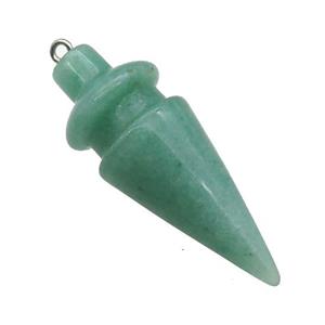 Natural Green Aventurine Pendulum Pendant, approx 17-45mm