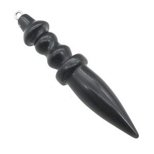 Natural Black Obsidian Pendulum Pendant, approx 14-65mm
