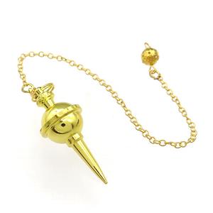 Alloy Pendulum Pendant With Chain Gold Plated, approx 18-45mm, 8mm, 16cm length