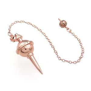 Alloy Pendulum Pendant With Chain Rose Gold, approx 18-45mm, 8mm, 16cm length