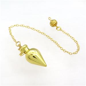 Alloy Pendulum Pendant With Chain Gold Plated, approx 14-28mm, 8mm, 16cm length