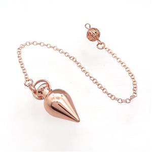 Alloy Pendulum Pendant With Chain Rose Gold, approx 14-28mm, 8mm, 16cm length