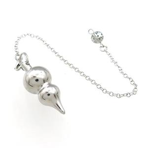 Alloy Pendulum Pendant With Chain Platinium Plated, approx 16-38mm, 8mm, 16cm length