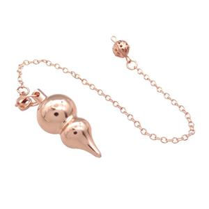 Alloy Pendulum Pendant With Chain Rose Gold, approx 16-38mm, 8mm, 16cm length