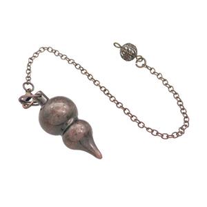 Alloy Pendulum Pendant With Chain Antique Red, approx 16-38mm, 8mm, 16cm length