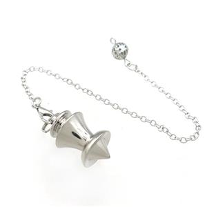 Alloy Pendulum Pendant With Chain Platinum Plated, approx 16-28mm, 8mm, 16cm length