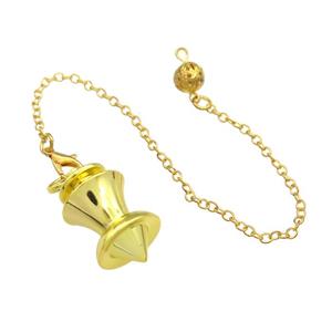 Alloy Pendulum Pendant With Chain Gold Plated, approx 16-28mm, 8mm, 16cm length