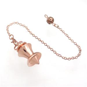 Alloy Pendulum Pendant With Chain Rose Gold, approx 16-28mm, 8mm, 16cm length