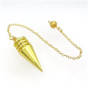 Alloy Pendulum Pendant With Chain Gold Plated, approx 14-38mm, 8mm, 16cm length