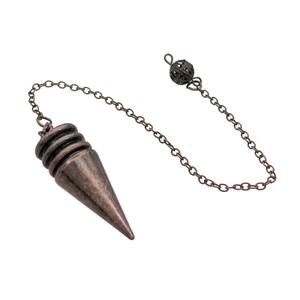 Alloy Pendulum Pendant With Chain Antique Red, approx 14-38mm, 8mm, 16cm length