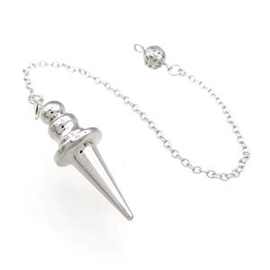 Alloy Pendulum Pendant With Chain Platinum Plated, approx 16-45mm, 8mm, 16cm length