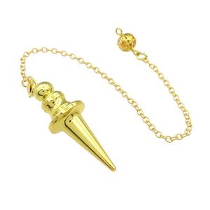 Alloy Pendulum Pendant With Chain Gold Plated, approx 16-45mm, 8mm, 16cm length
