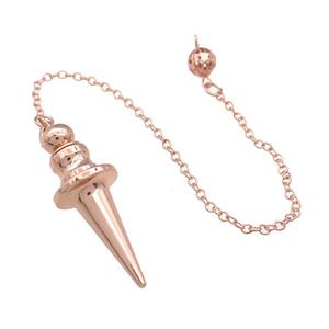 Alloy Pendulum Pendant With Chain Rose Gold, approx 16-45mm, 8mm, 16cm length