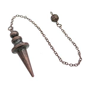 Alloy Pendulum Pendant With Chain Antique Red, approx 16-45mm, 8mm, 16cm length
