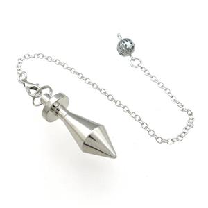 Alloy Pendulum Pendant With Chain Platinum Plated, approx 13-40mm, 8mm, 16cm length