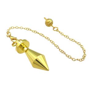Alloy Pendulum Pendant With Chain Gold Plated, approx 13-40mm, 8mm, 16cm length