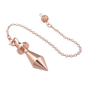 Alloy Pendulum Pendant With Chain Rose Gold, approx 13-40mm, 8mm, 16cm length