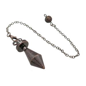 Alloy Pendulum Pendant With Chain Antique Red, approx 13-40mm, 8mm, 16cm length
