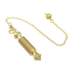 Alloy Pendulum Pendant With Chain Gold Plated, approx 10-53mm, 8mm, 16cm length
