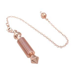 Alloy Pendulum Pendant With Chain Rose Gold, approx 10-53mm, 8mm, 16cm length