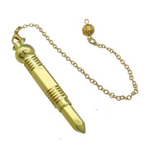 Alloy Pendulum Pendant With Chain Gold Plated, approx 12-70mm, 8mm, 16cm length