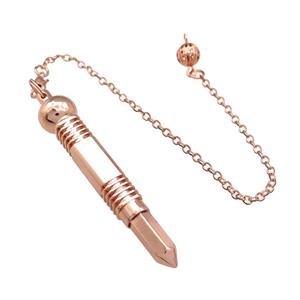 Alloy Pendulum Pendant With Chain Rose Gold, approx 12-70mm, 8mm, 16cm length