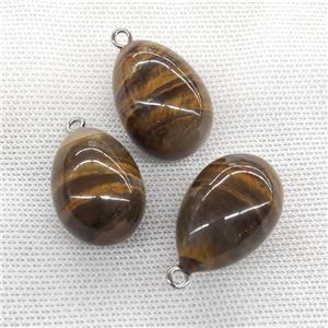Natural Iron Tiger Eye Stone Egg Pendant, approx 20-30mm