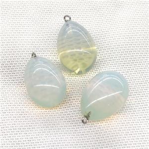 Natural White Opalite Egg Pendant, approx 20-30mm