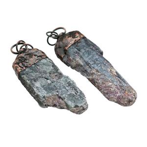 Natural Blue Kyanite Pendant Stick Antique Red, approx 12-60mm
